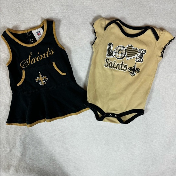 New Orlean Saints Littlest Fan - Cheer & Onesie Duo - Picture 1 of 9